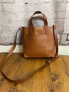 Madewell tan leather the small transport crossbody bag